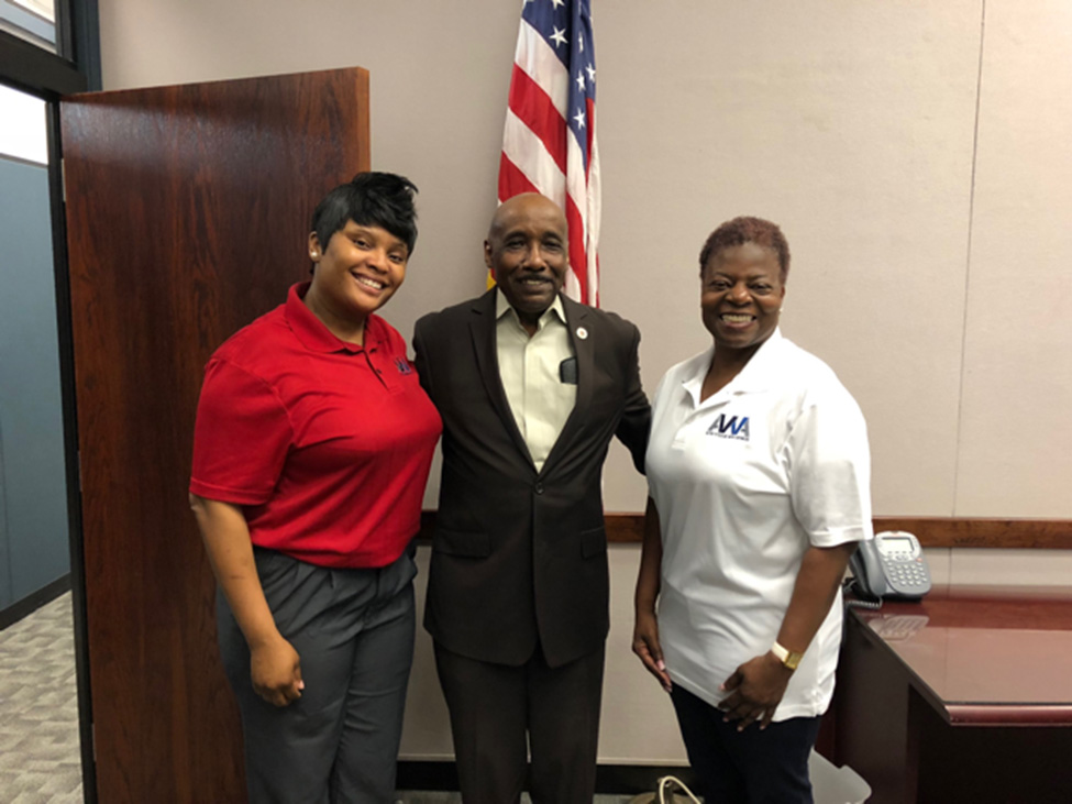 Co-Founder Dionne Archibald and fellow board member meet local officials to discuss Veteran Benefits and entitlements.